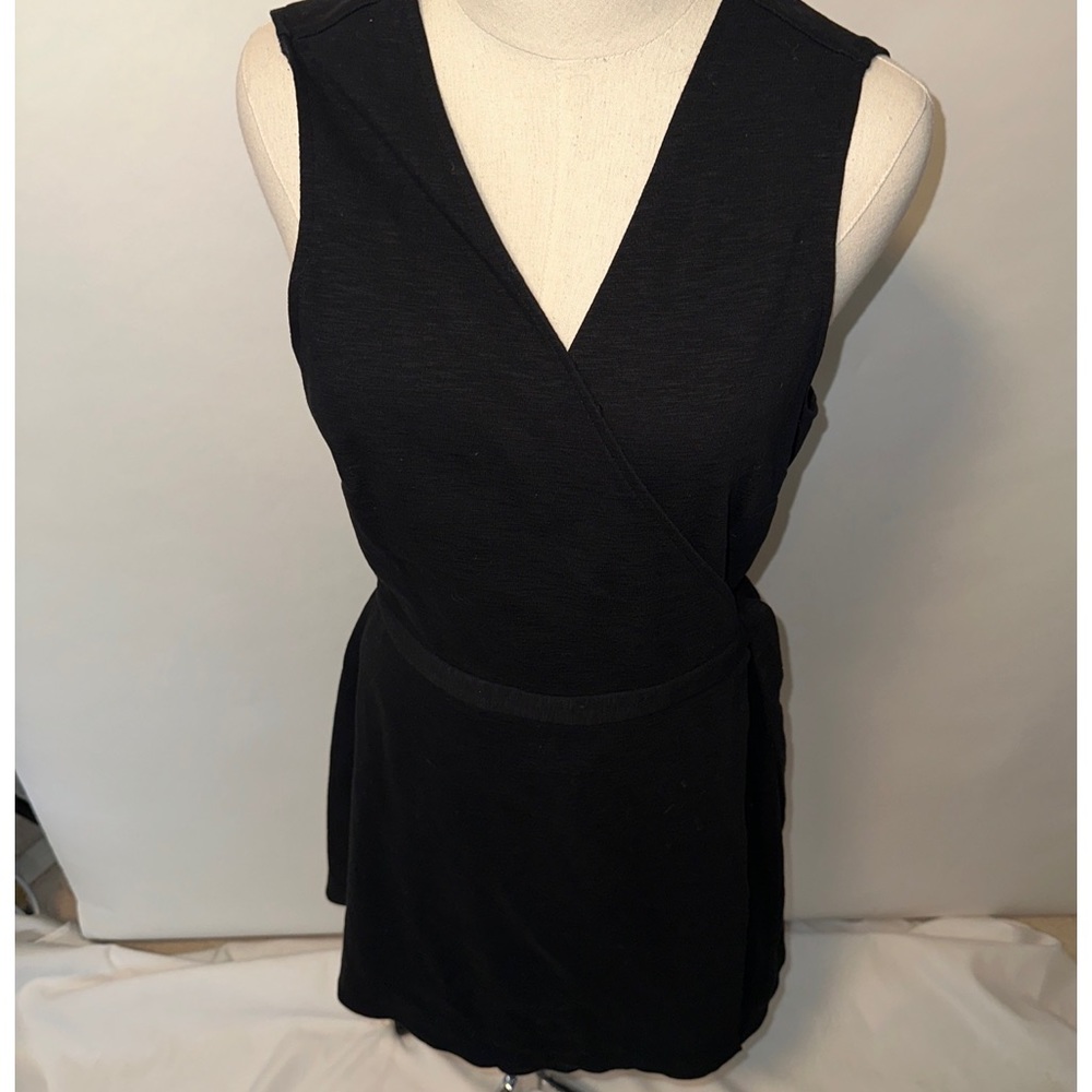 J by J crew Black Sleeveless Wrap Dress Size Large
